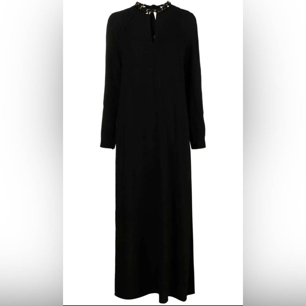 Zimmermann Black Dress with Gold Chain Detail